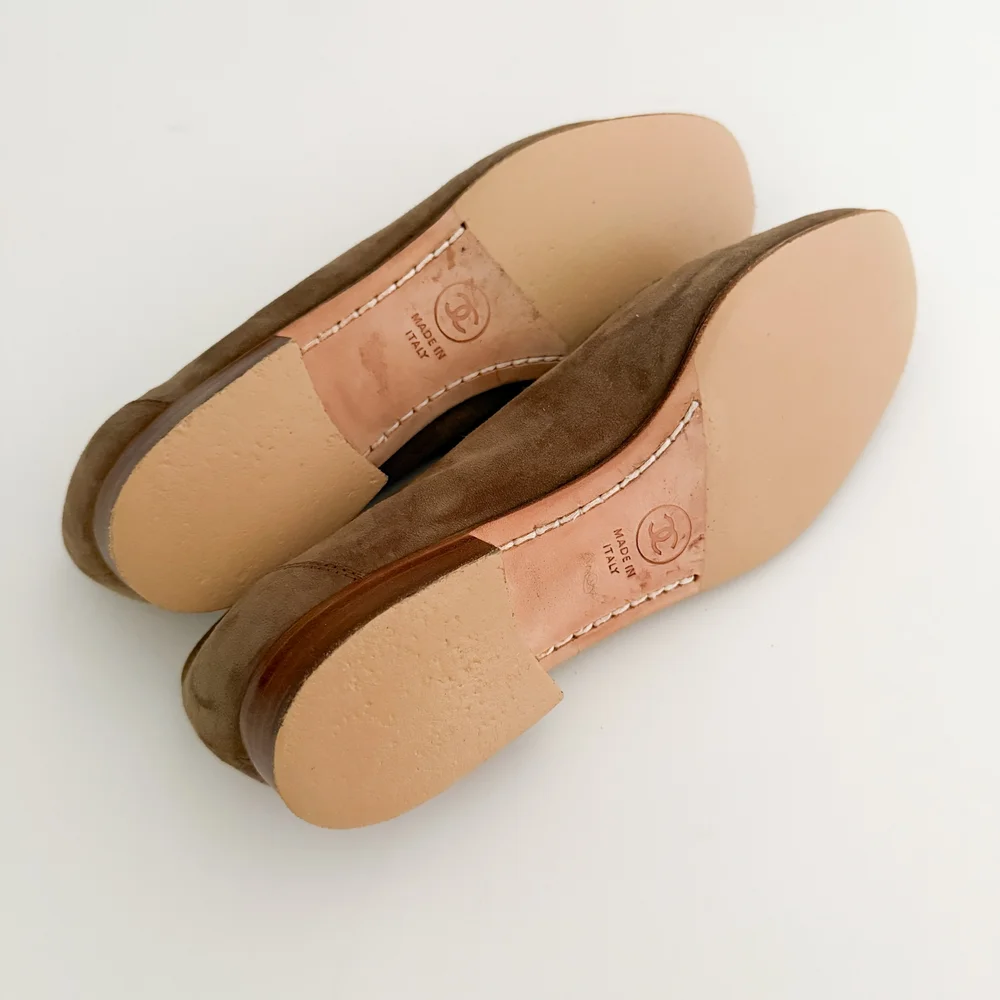 last sale CHANELローファー AUTH CHANEL VINTAGE QUILTED LOAFERS SZ SHOES BLK LEATH SZ